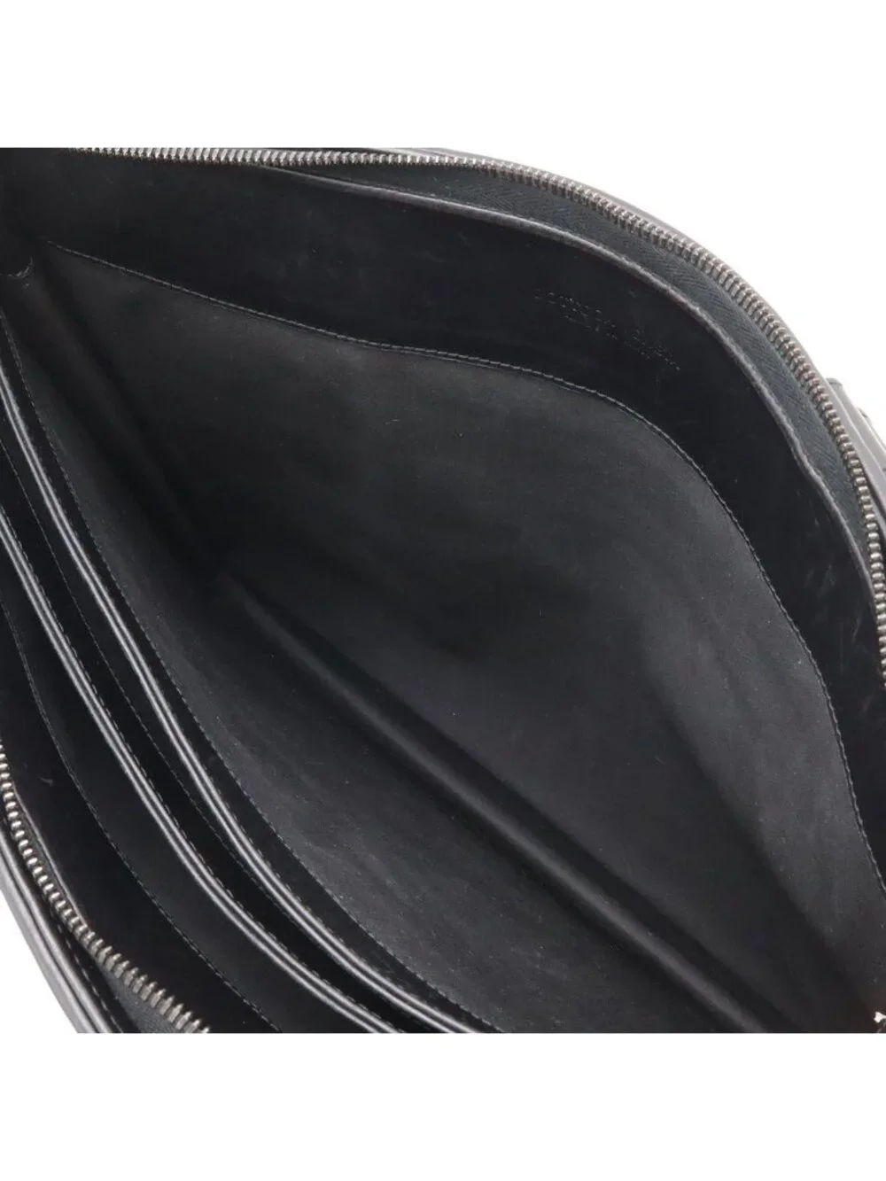 Bottega Veneta Intrecciato Business Briefcase Documents Purse Leather Black